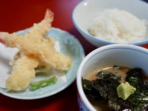 鯛茶と天ぷらのセット